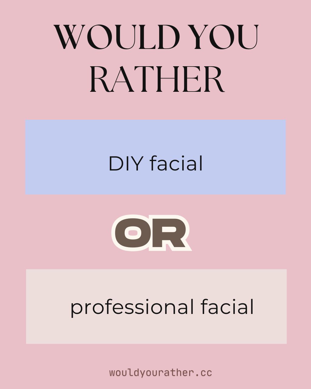 Would you rather DIY facial or professional facial