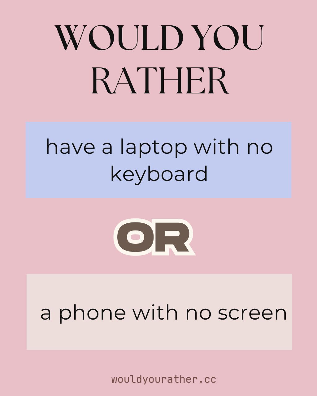 Would you rather have a laptop with no keyboard or a phone with no screen